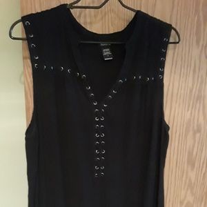 Torrid black tank with lace up detail size 2